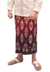 Indonesian Rayon Sarong For Men With Flower Motifs by Atlas